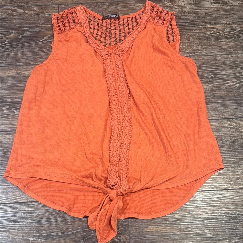 Women's Orange Sleeveless Top medium